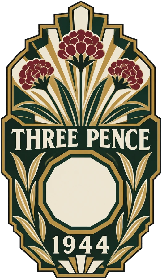 The Deco Threepence plaque